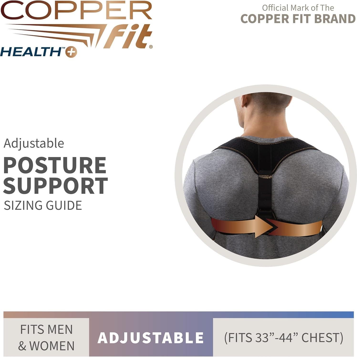 Soporte de Postura Ajustable Copper Fit Unisex 84-112 cm
