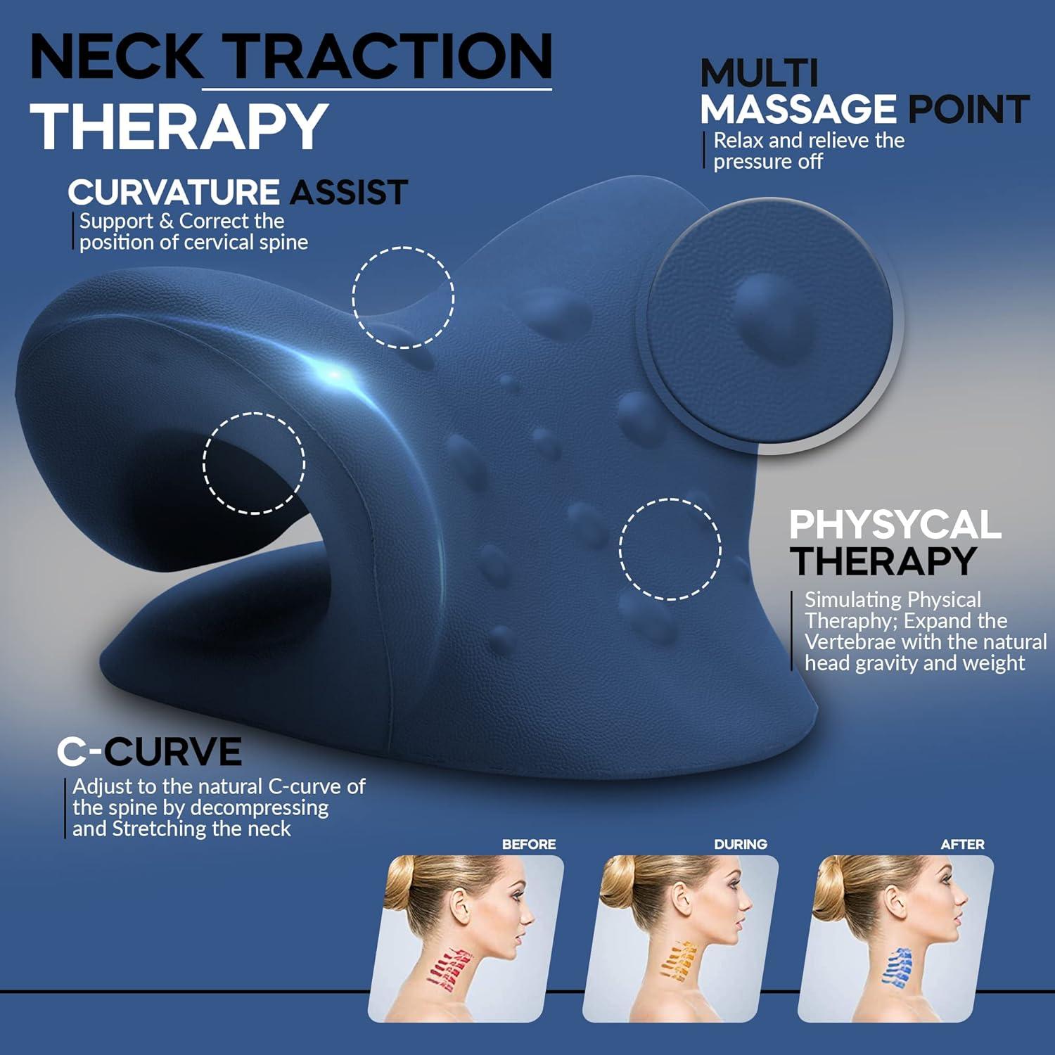 Estirador de Cuello y Corrector de Postura iBYWM Azul
