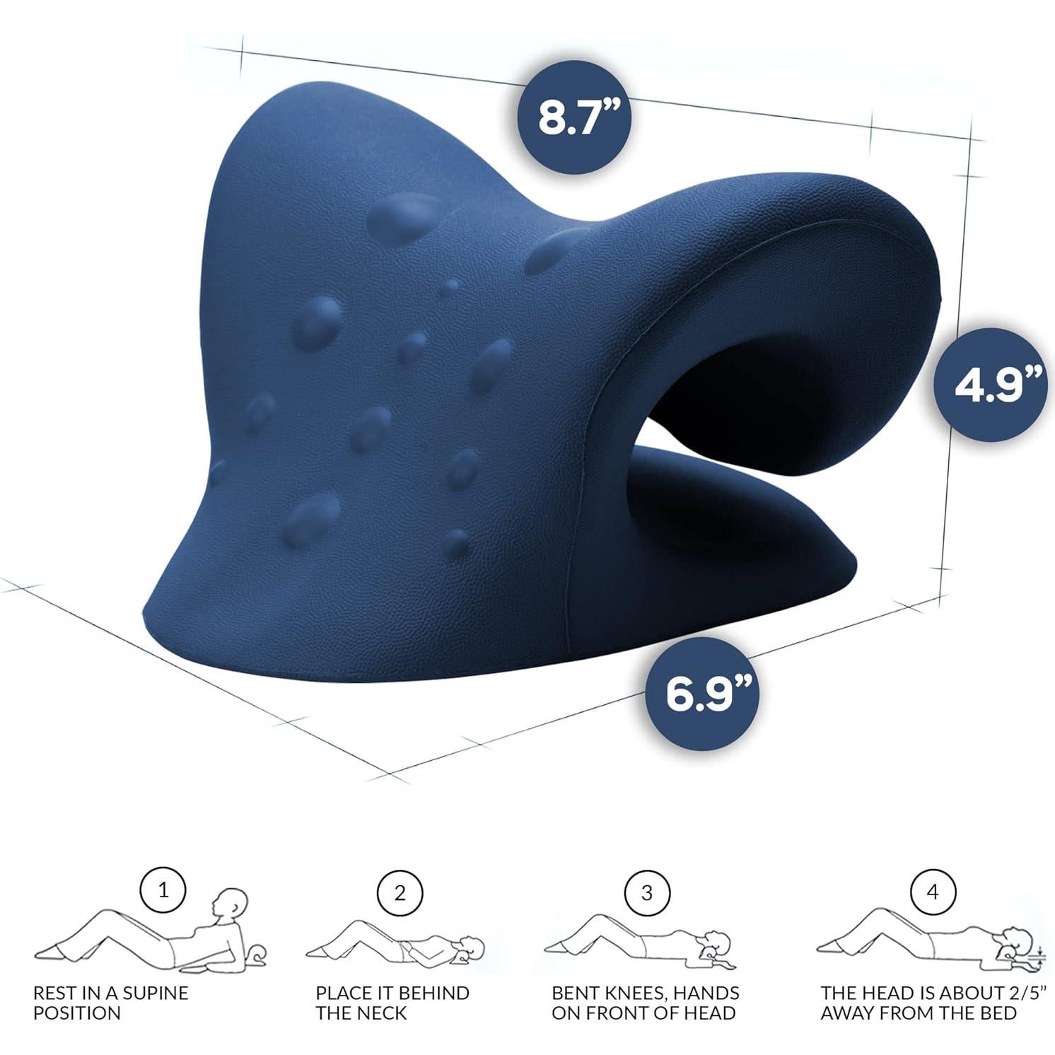 Estirador de Cuello y Corrector de Postura iBYWM Azul