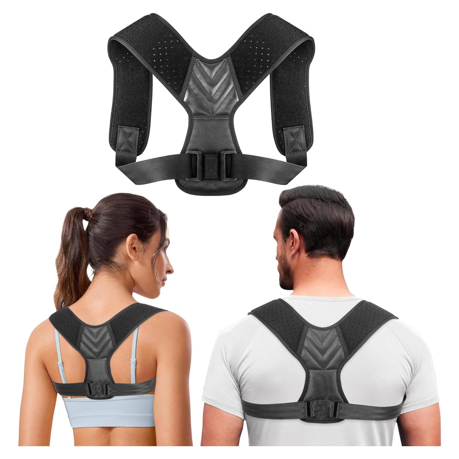 Corrector de Postura Abismat Ajustable para Espalda y Hombros Negro M