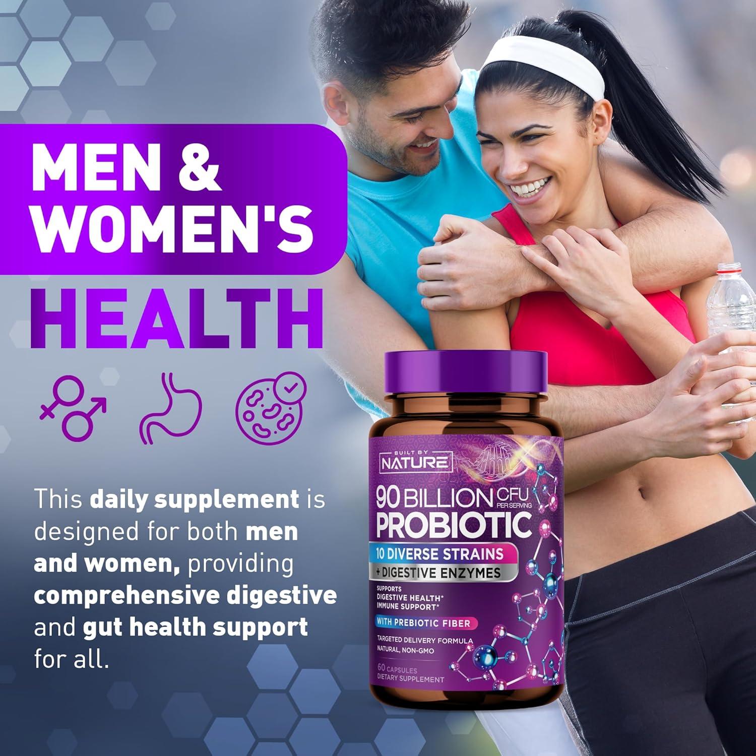 Probiotico 90 Mil millones CFU Built By Nature - 60 Cápsulas