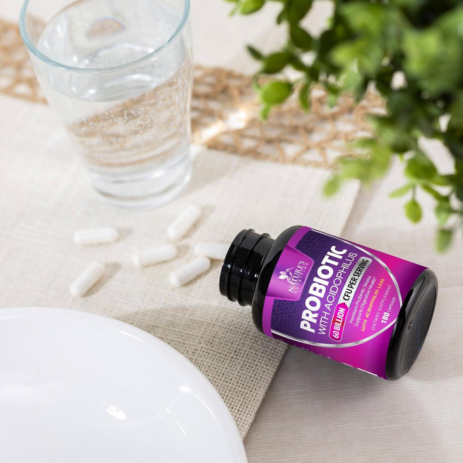 Probioticos Nature's Nutrition 60 Mil Millones CFU 180 Cápsulas