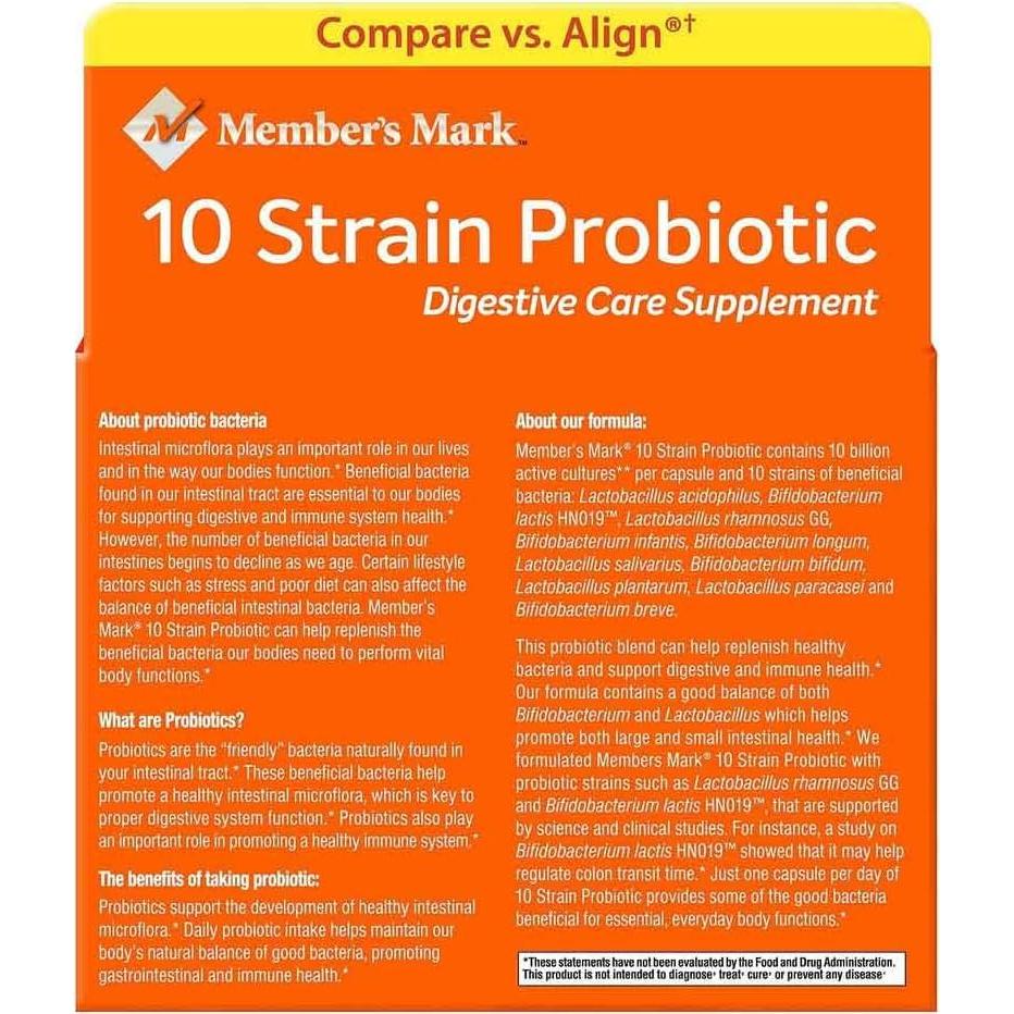 Suplemento Probiotico Member's Mark 84 Cápsulas Digestivas