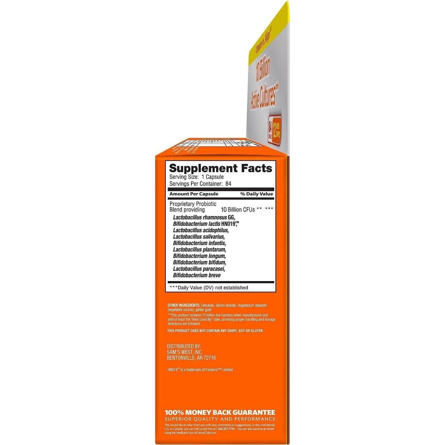 Suplemento Probiotico Member's Mark 84 Cápsulas Digestivas