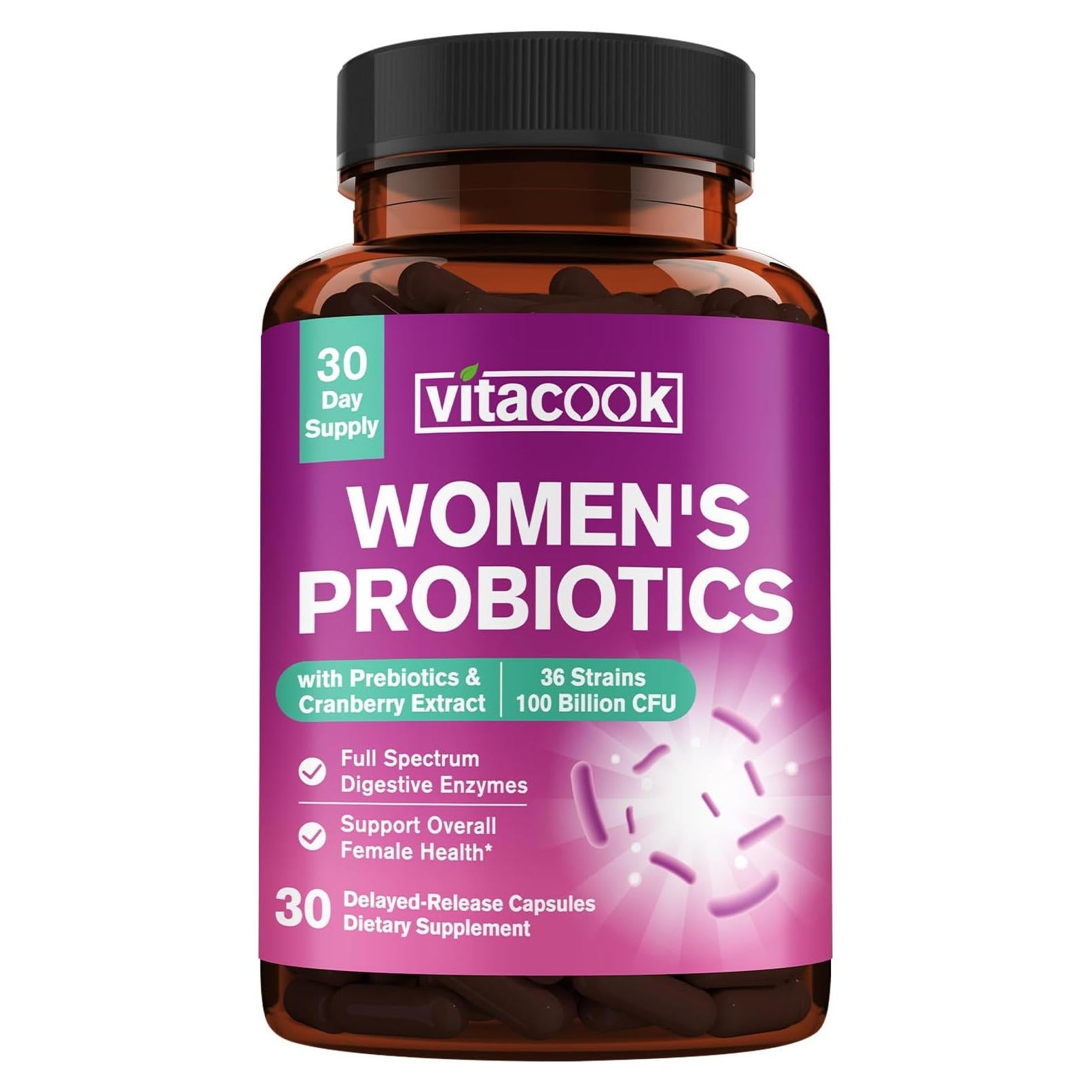 Probioticos para Mujeres Vitacook 100 Mil Millones CFU 30 Cápsulas