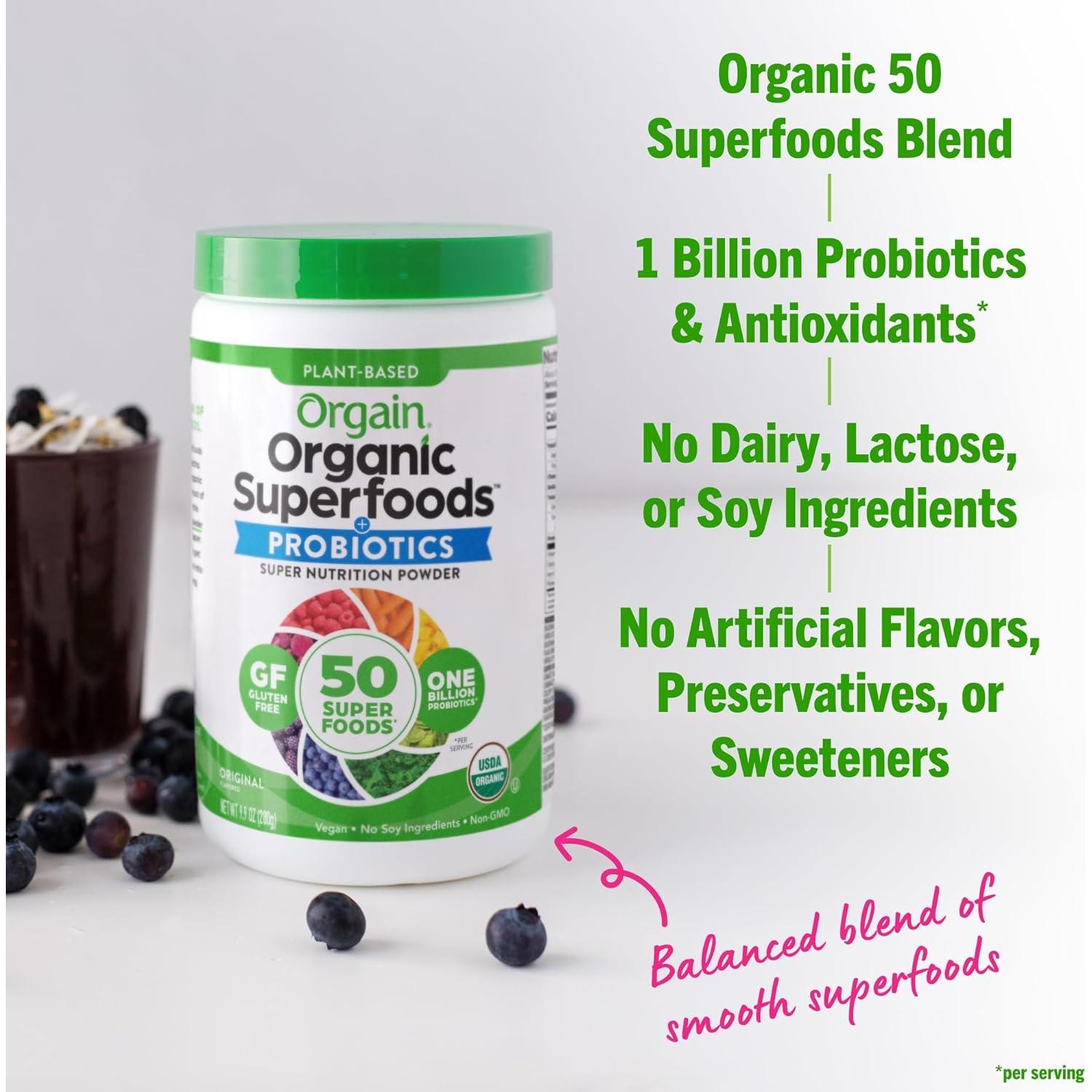 Polvo de Superalimentos Orgánicos Orgain 0.28kg - 50 Ingredientes