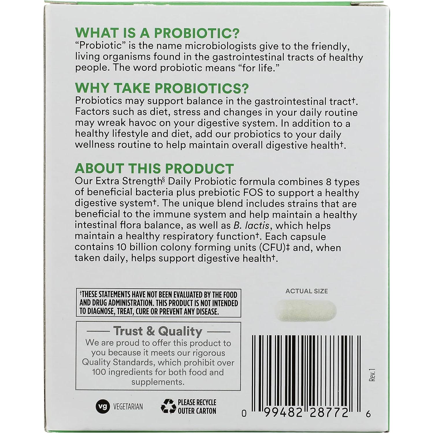 Probiotico Diario 365 Whole Foods 10 mil millones CFU 30 cápsulas