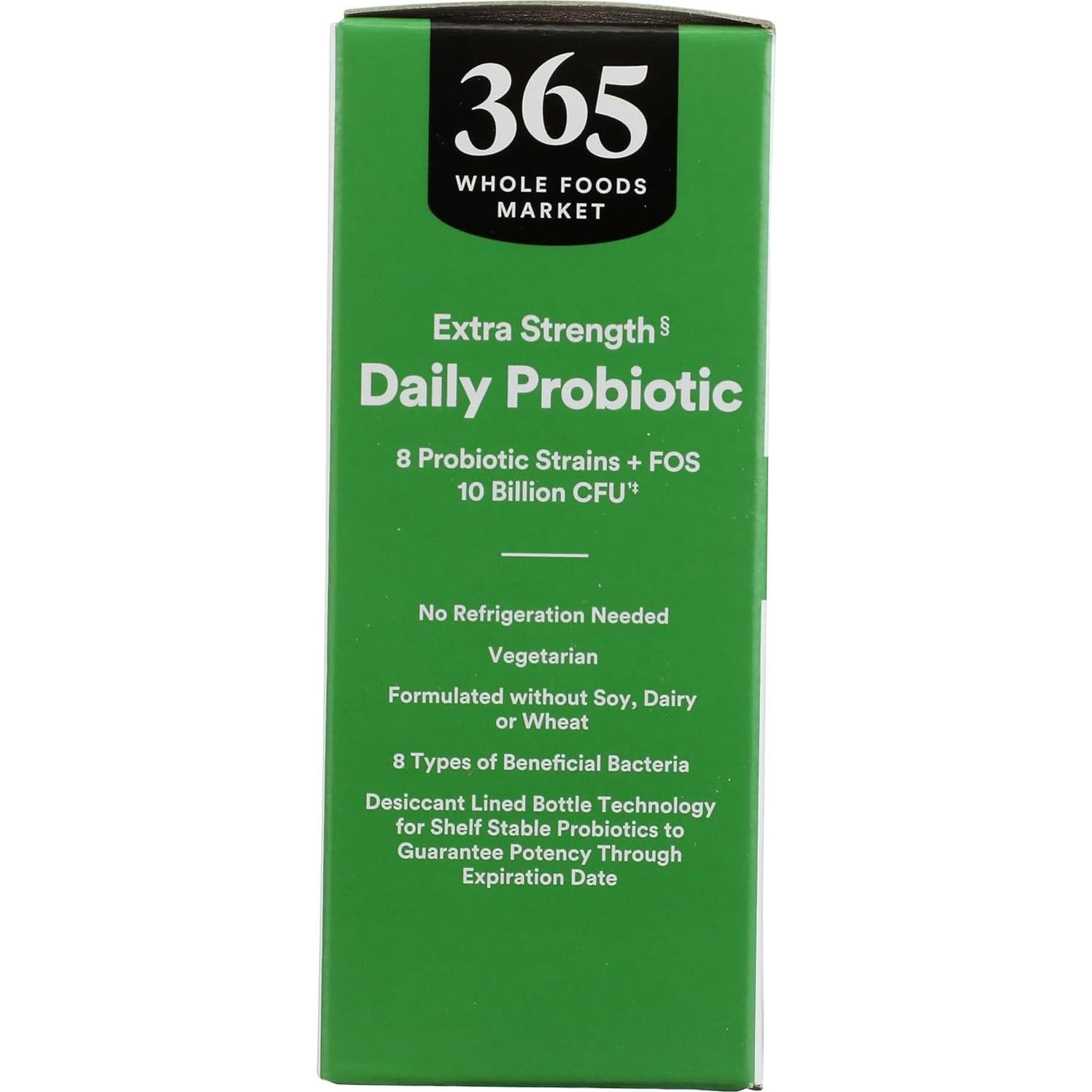 Probiotico Diario 365 Whole Foods 10 mil millones CFU 30 cápsulas