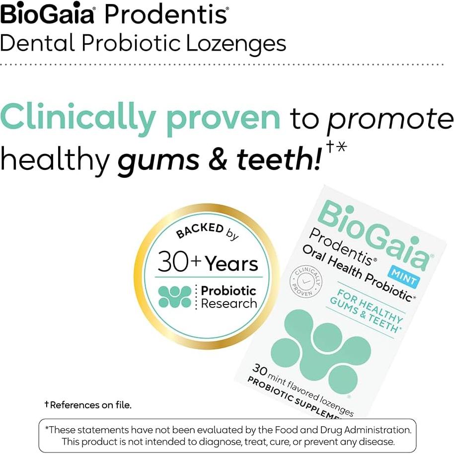 BioGaia Prodentis | Pastillas Probioticas Dentales Menta | 30 Días