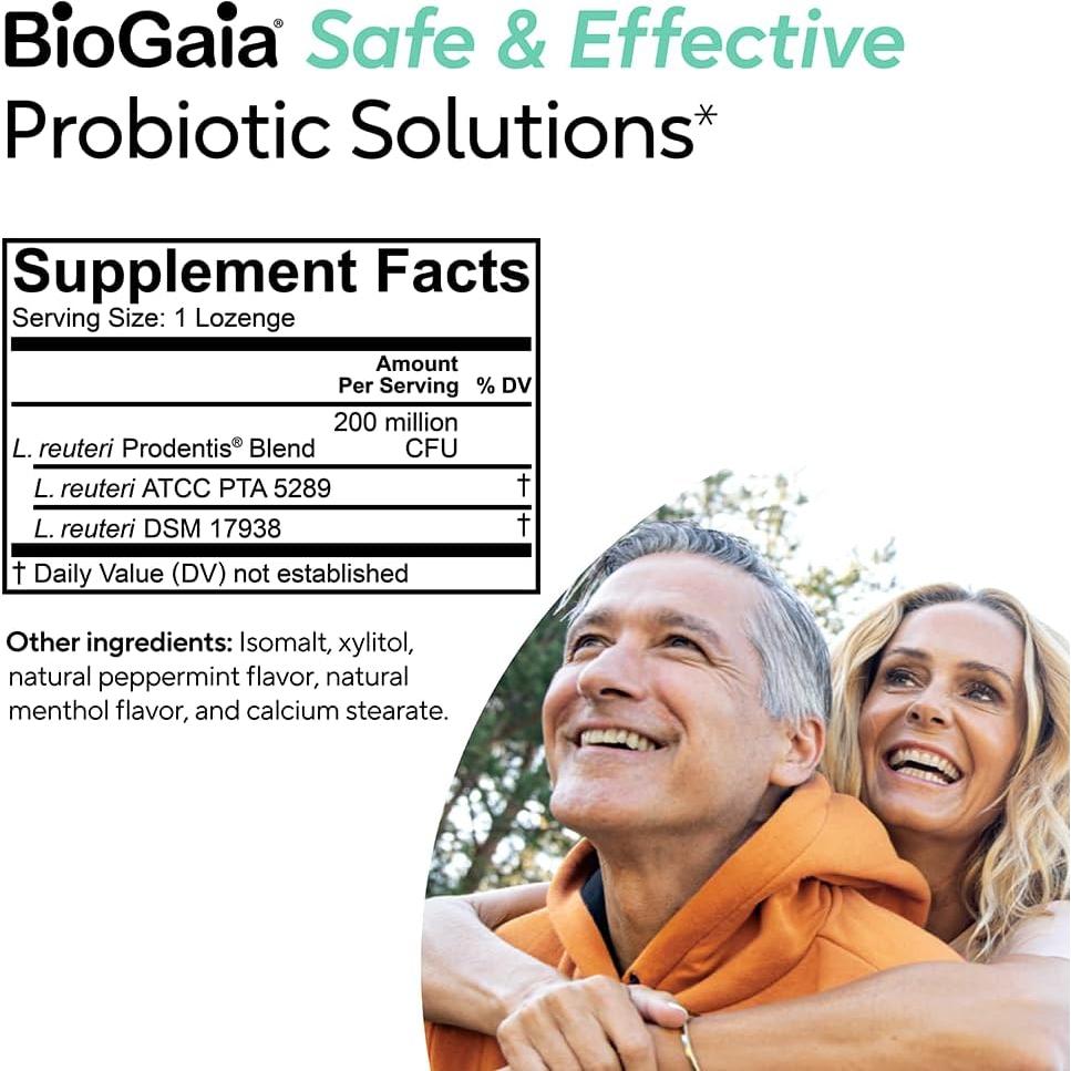 BioGaia Prodentis | Pastillas Probioticas Dentales Menta | 30 Días
