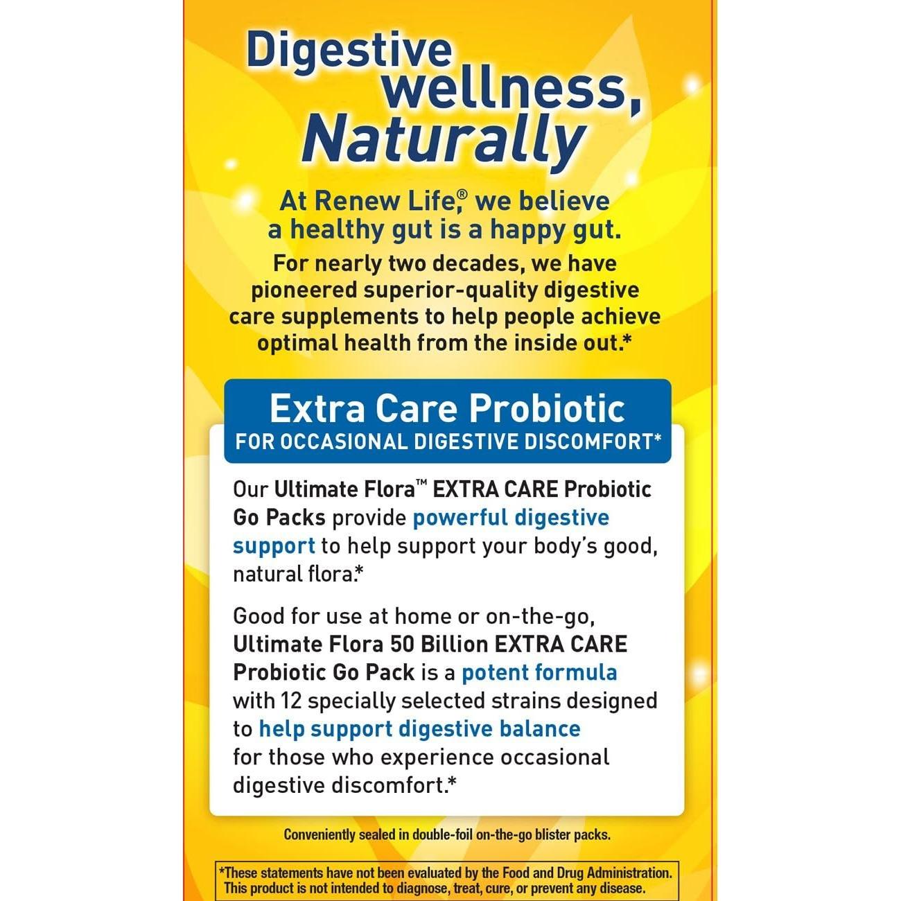 Probiotico Renew Life Cuidado Extra Flora 50 Mil Millones 60 Ct