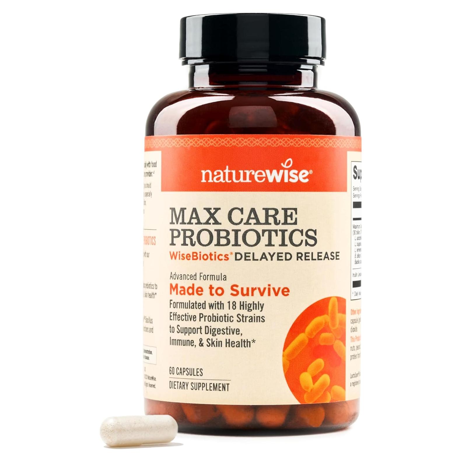 NatureWise Max Probioticos 30 Mil Millones CFU 60 Cápsulas
