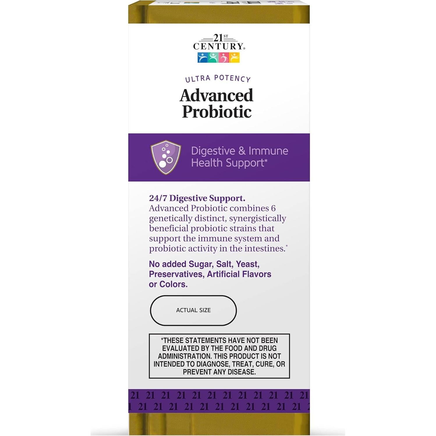 Cápsulas Probioticas 21st Century 60 Unidades 20 Mil Millones