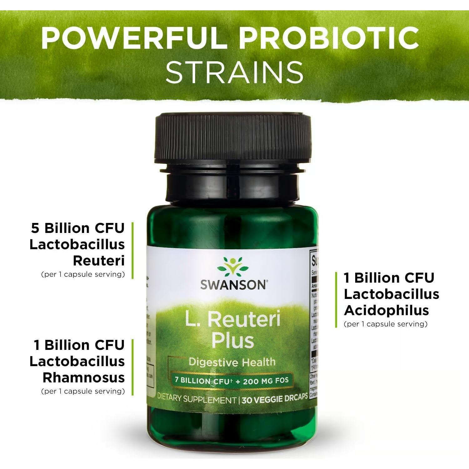 Probiotico Swanson L. Reuteri Plus 30 Cápsulas Vegetales