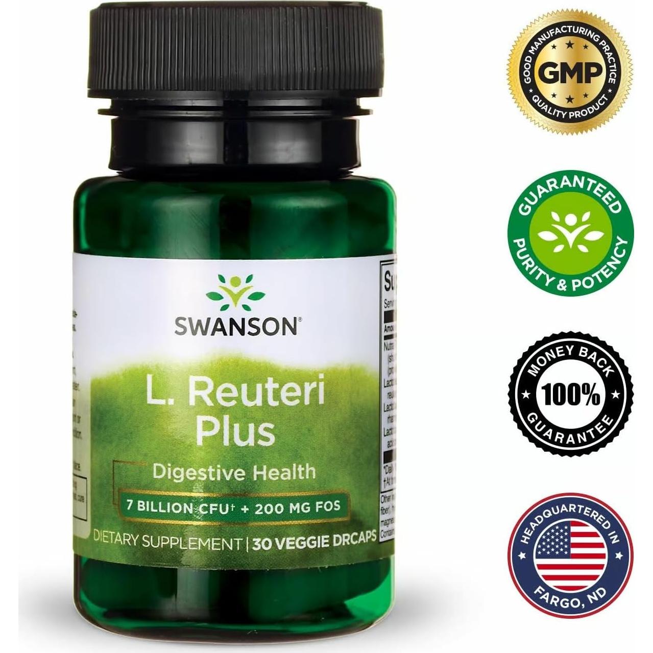 Probiotico Swanson L. Reuteri Plus 30 Cápsulas Vegetales