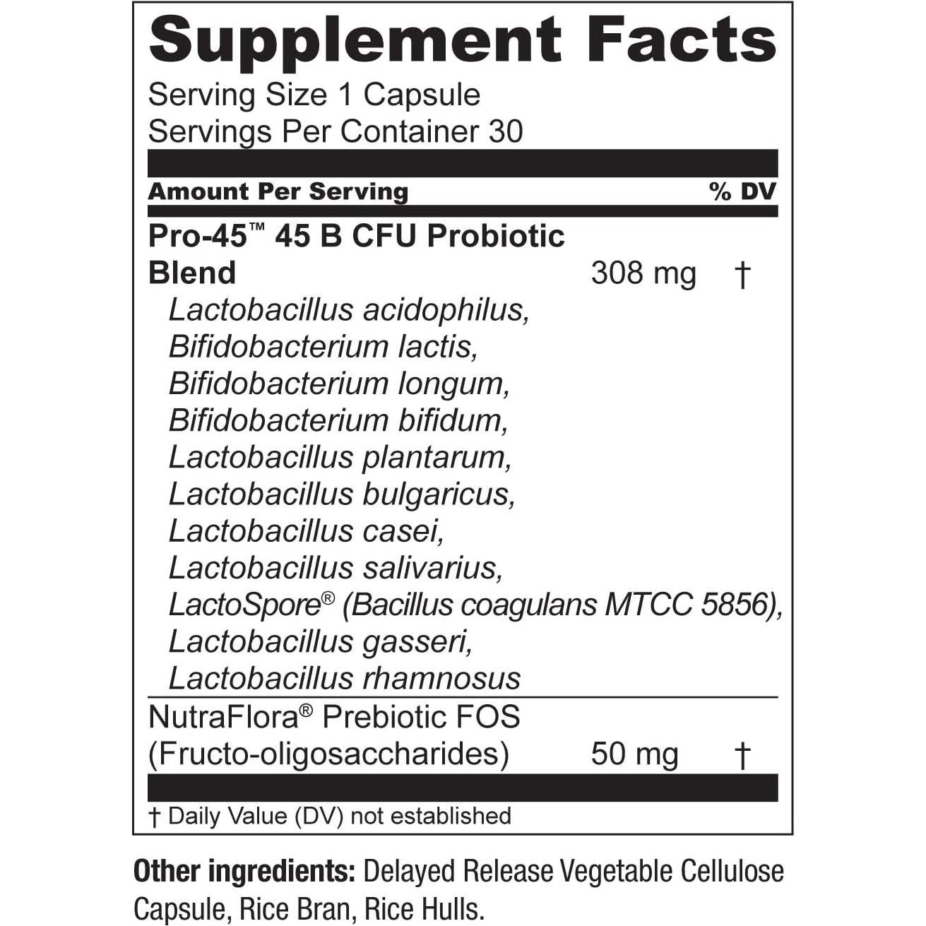 Probioticos Live Conscious PRO45 - 45 Mil Millones UFC, 30 Cápsulas