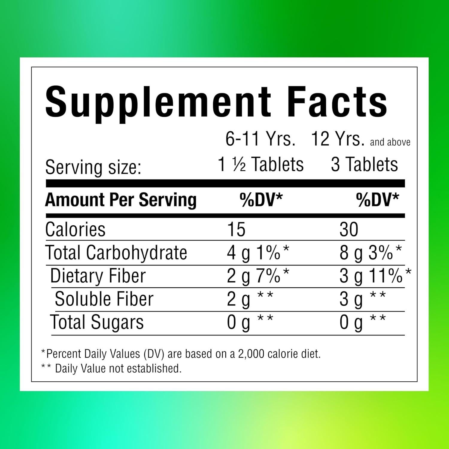 Tabletas Masticables Benefiber de Fibra Prebiótica - 100 Unidades