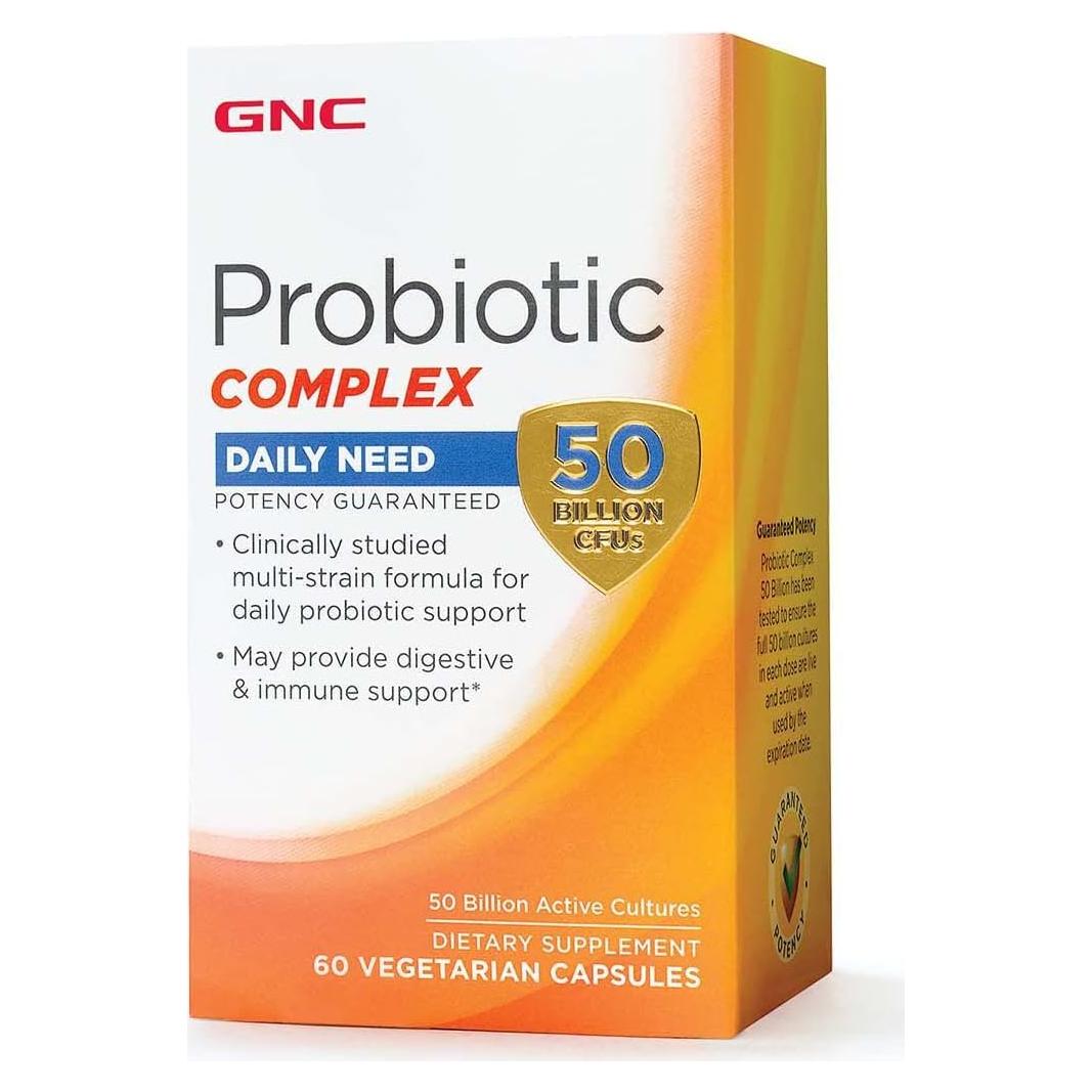 Suplemento Probiótico GNC 50 Mil Millones 60 Cápsulas Vegetarianas