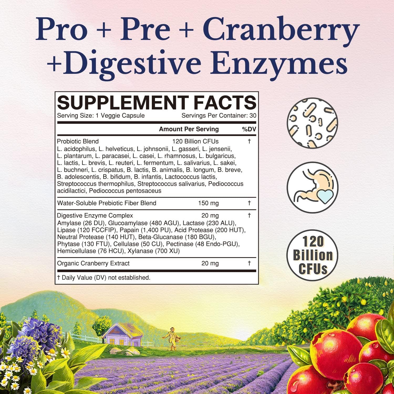 Probioticos Vitalitown para Mujeres 120 Mil Millones CFUs 30 Capsulas