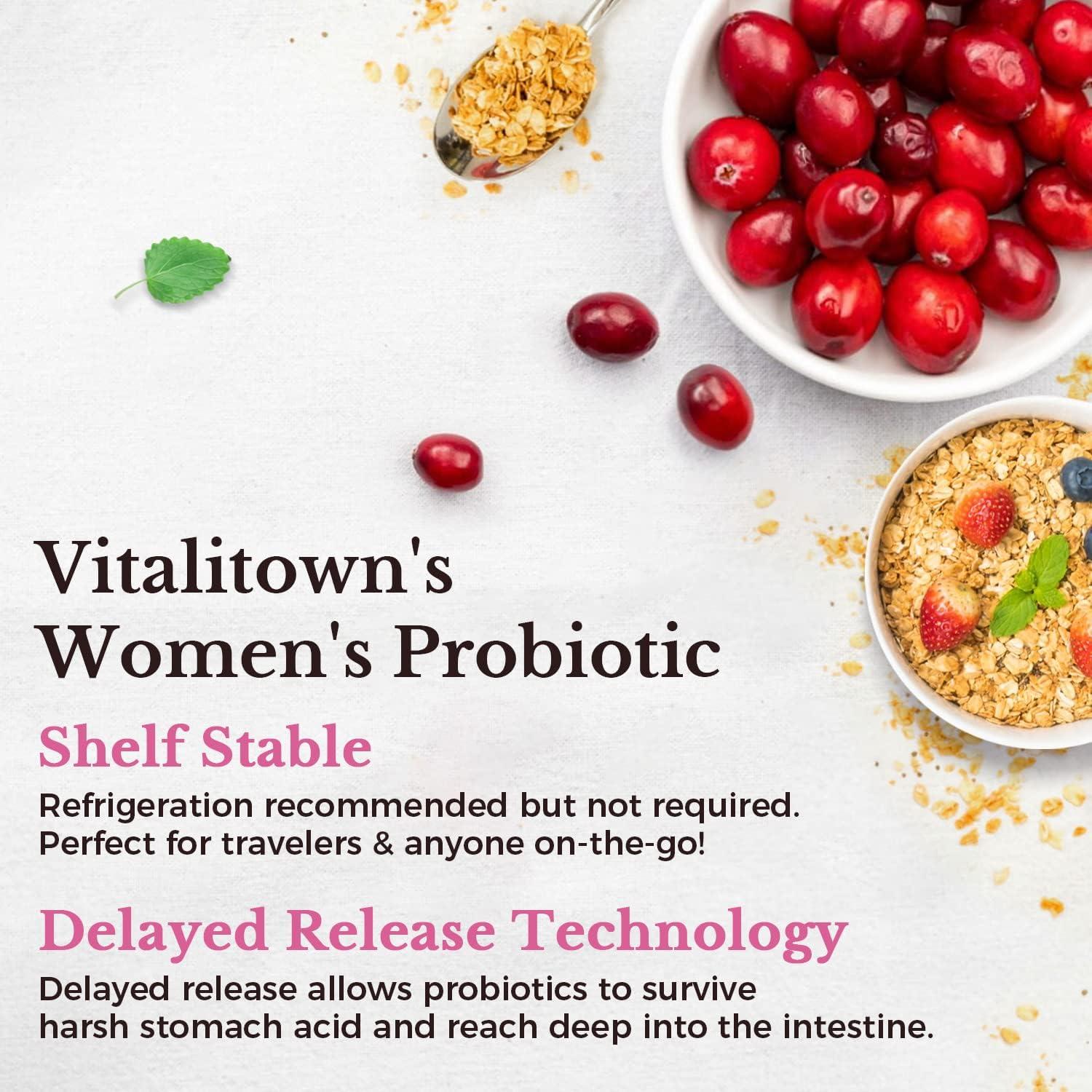 Probioticos Vitalitown para Mujeres 120 Mil Millones CFUs 30 Capsulas