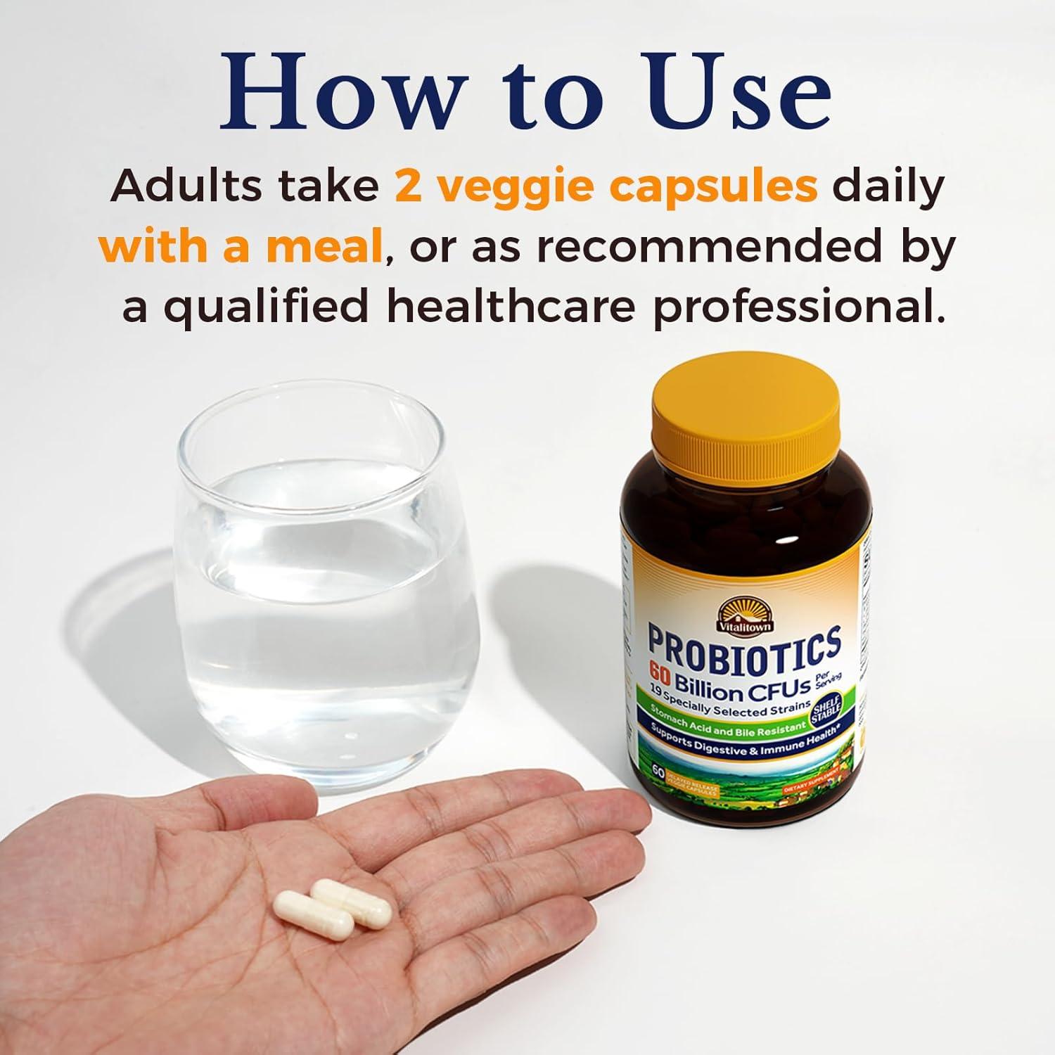 Vitalitown Probioticos + Prebioticos 60 Mil Millones 60 Capsulas