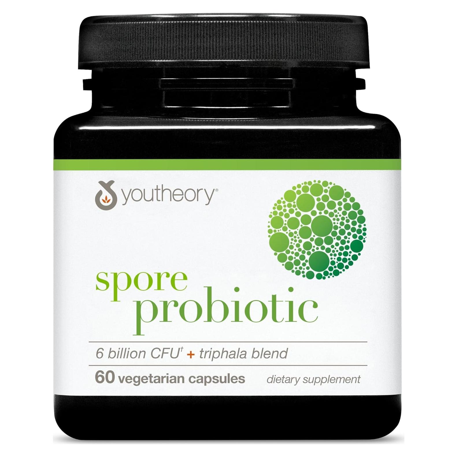 Youtheory Probiotico Esporas 6 Mil Millones CFU 60 Cápsulas