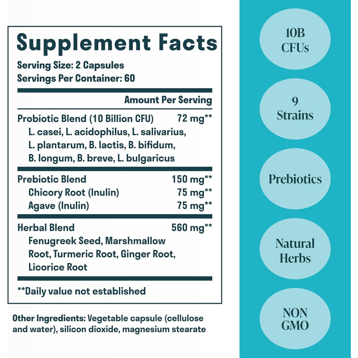 Suplemento Digestivo Nuven 3 en 1 con Probioticos y Hierbas