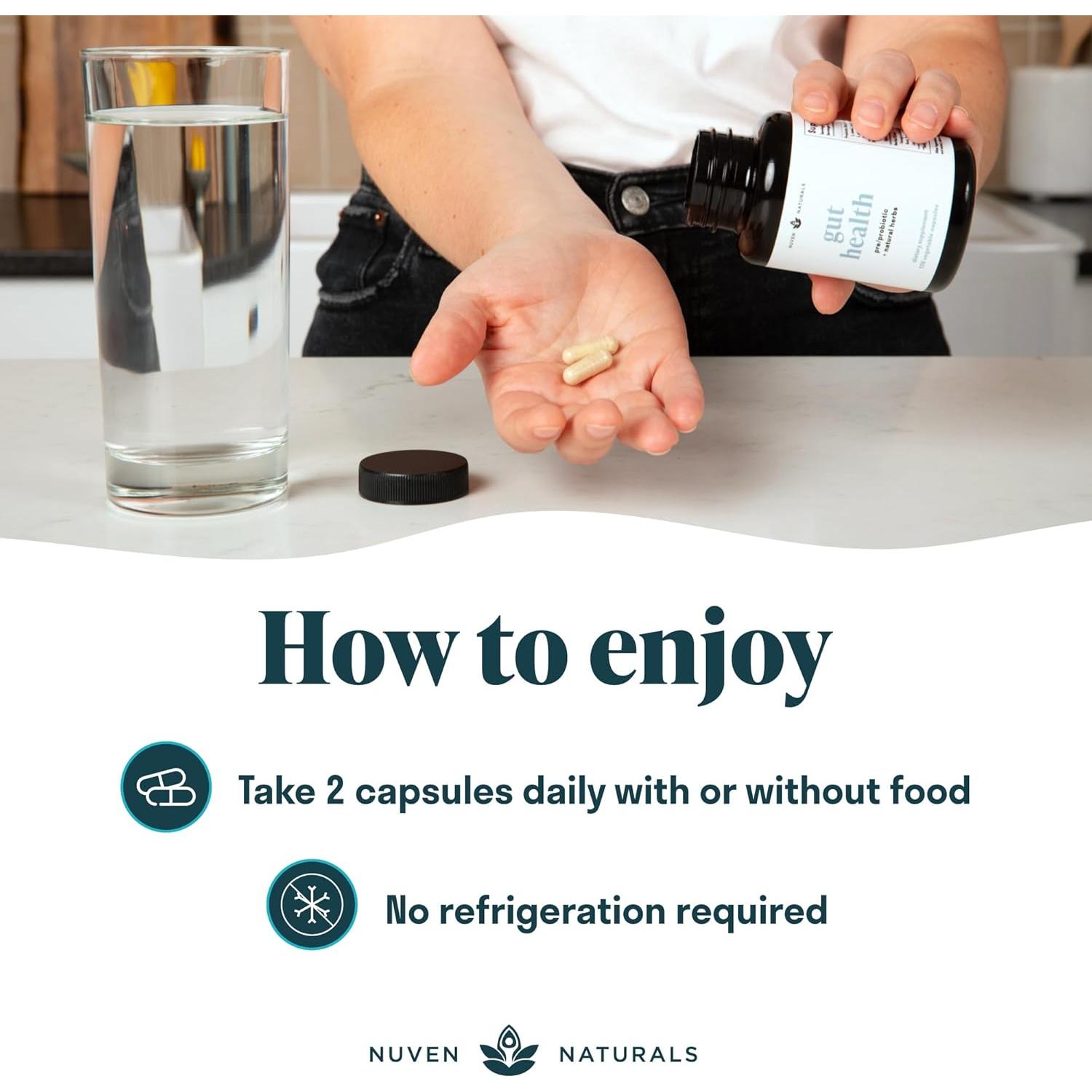 Suplemento Digestivo Nuven 3 en 1 con Probioticos y Hierbas