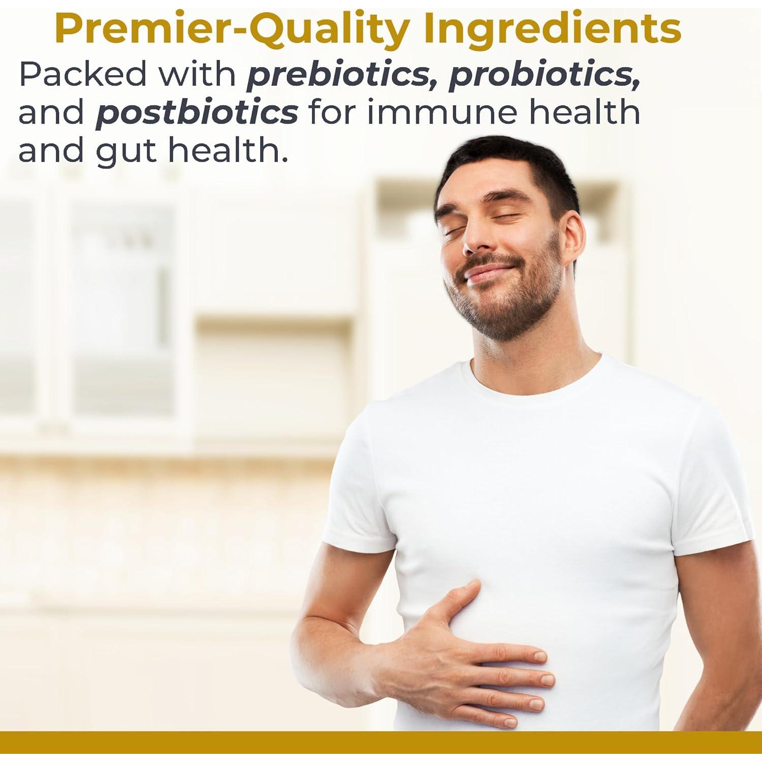 Premier Research Labs Premier Probiotic - Pre Pro Post Biotics for Women & Men, Quad Biotic, Quadbiotic, Prebiotics, Probiotics, Postbiotics & Phytobiotics - 60 Vegetarian Softgel Capsules