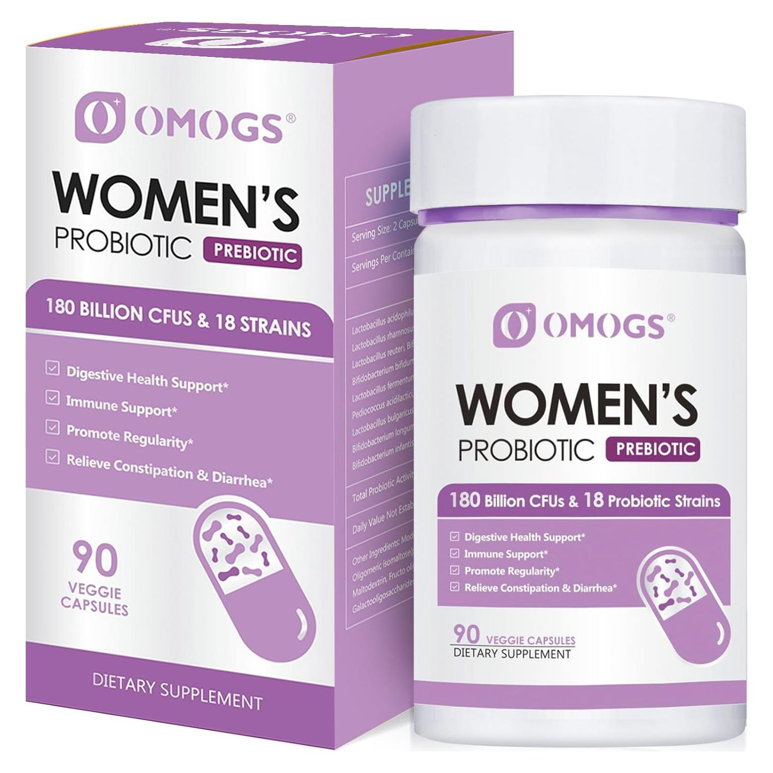 Probiotico OMOGS para Mujeres 180 Mil Millones CFUs 90 Cápsulas