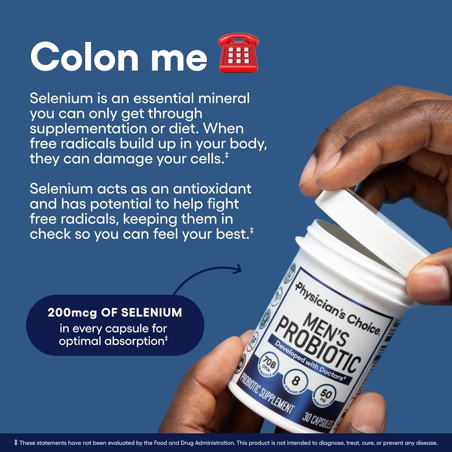 Probioticos Physician's Choice para hombres - 70 mil millones CFU - 30 cápsulas