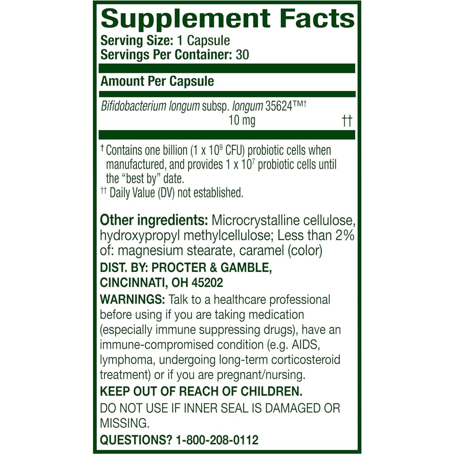 Align Probiotico 30 Cápsulas - Salud Digestiva para Hombres y Mujeres