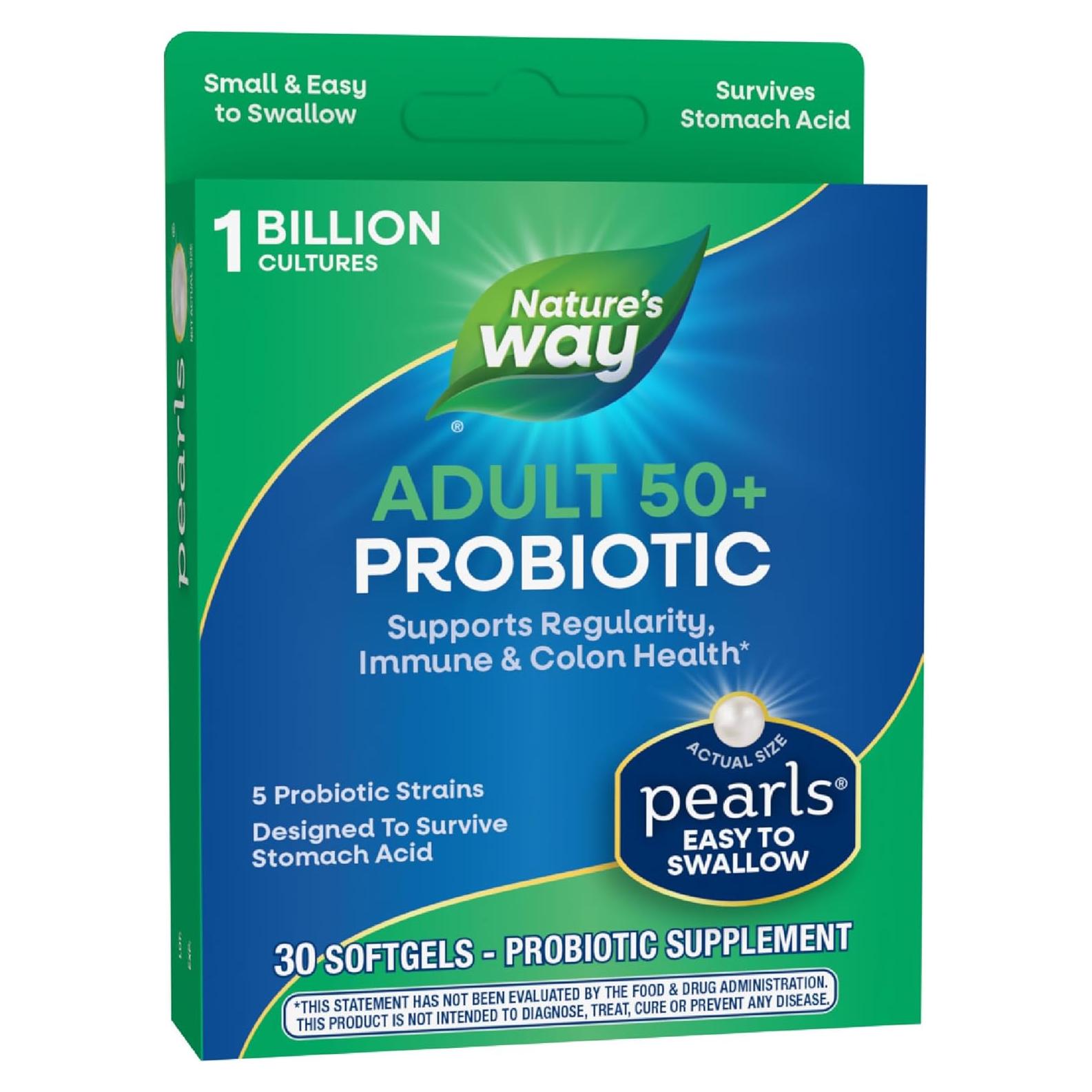 Perlas Probióticas Nature's Way 50+ Salud Digestiva 30 Softgels