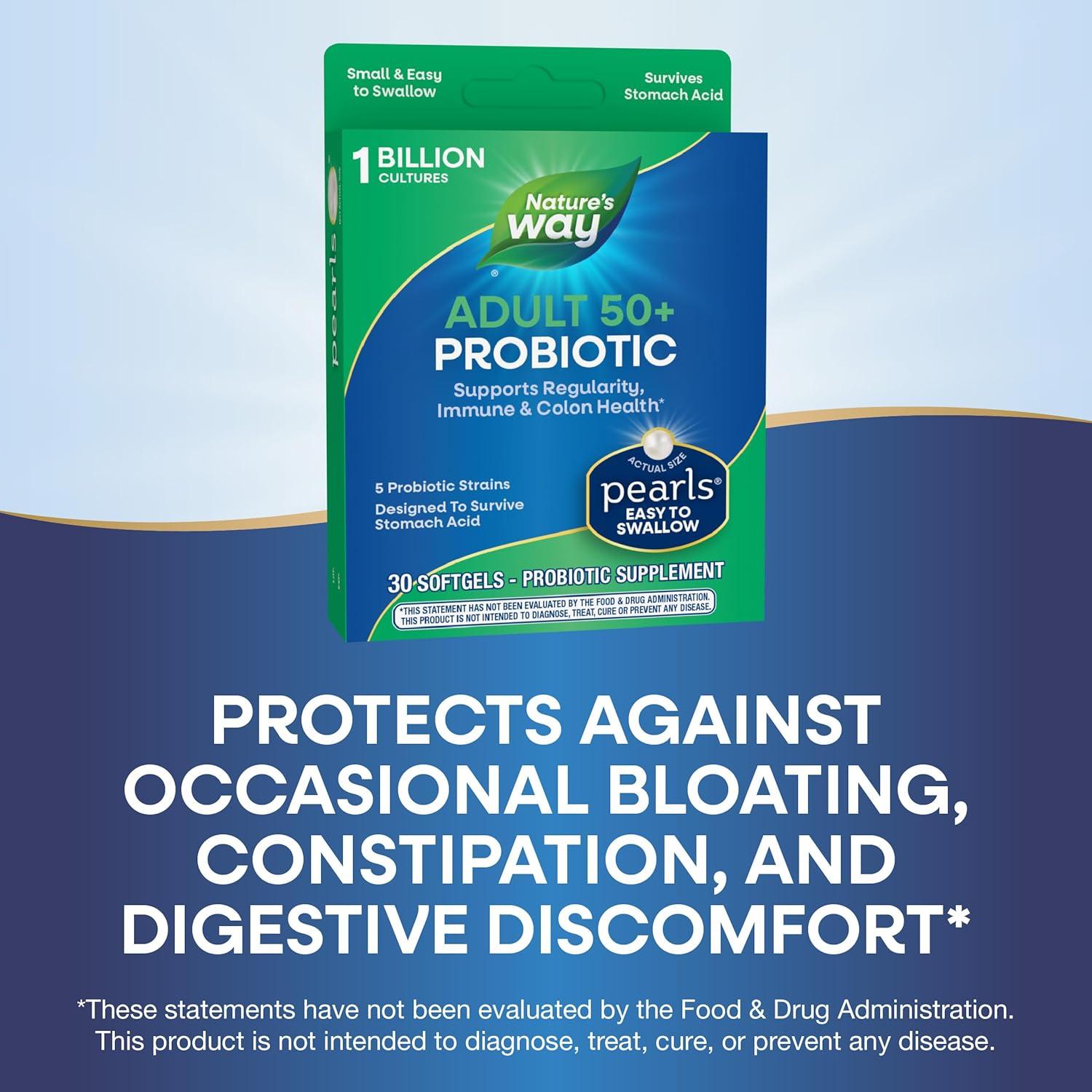 Perlas Probióticas Nature's Way 50+ Salud Digestiva 30 Softgels