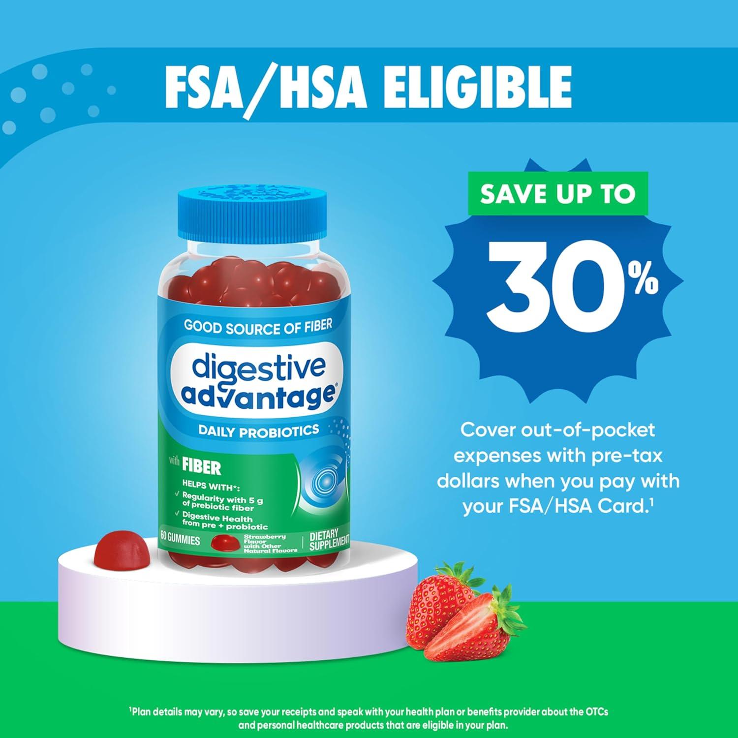 Gomitas Digestive Advantage Fresa 60ct - 5g Fibra Prebiótica