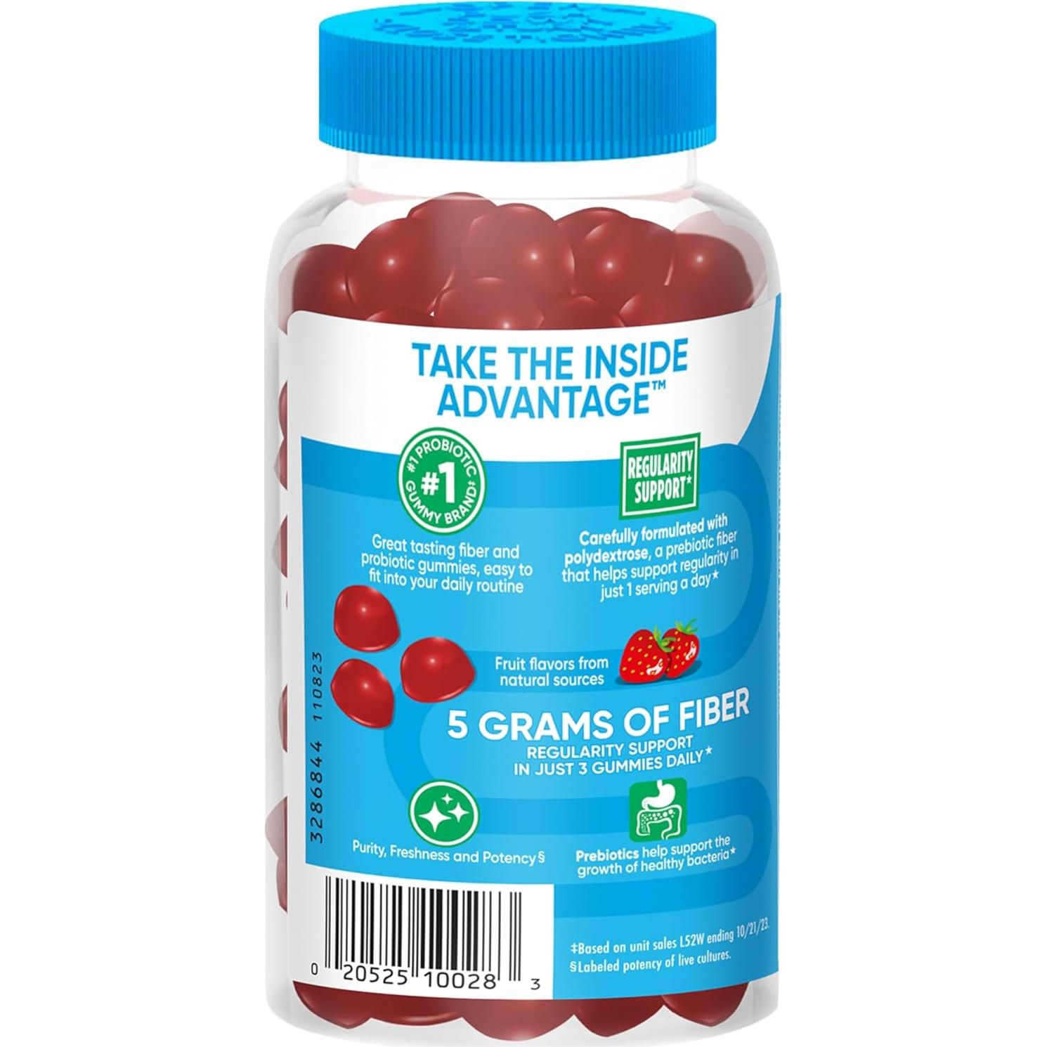 Gomitas Digestive Advantage Fresa 60ct - 5g Fibra Prebiótica