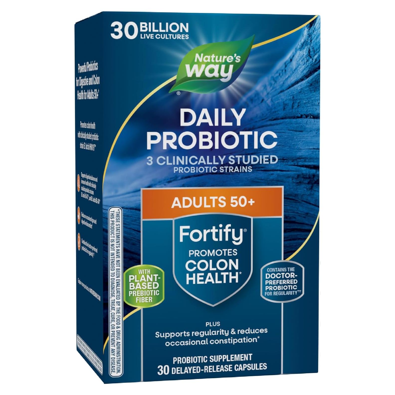Nature's Way 50+ Probiotico Diario 30 Cápsulas 30 Mil Millones
