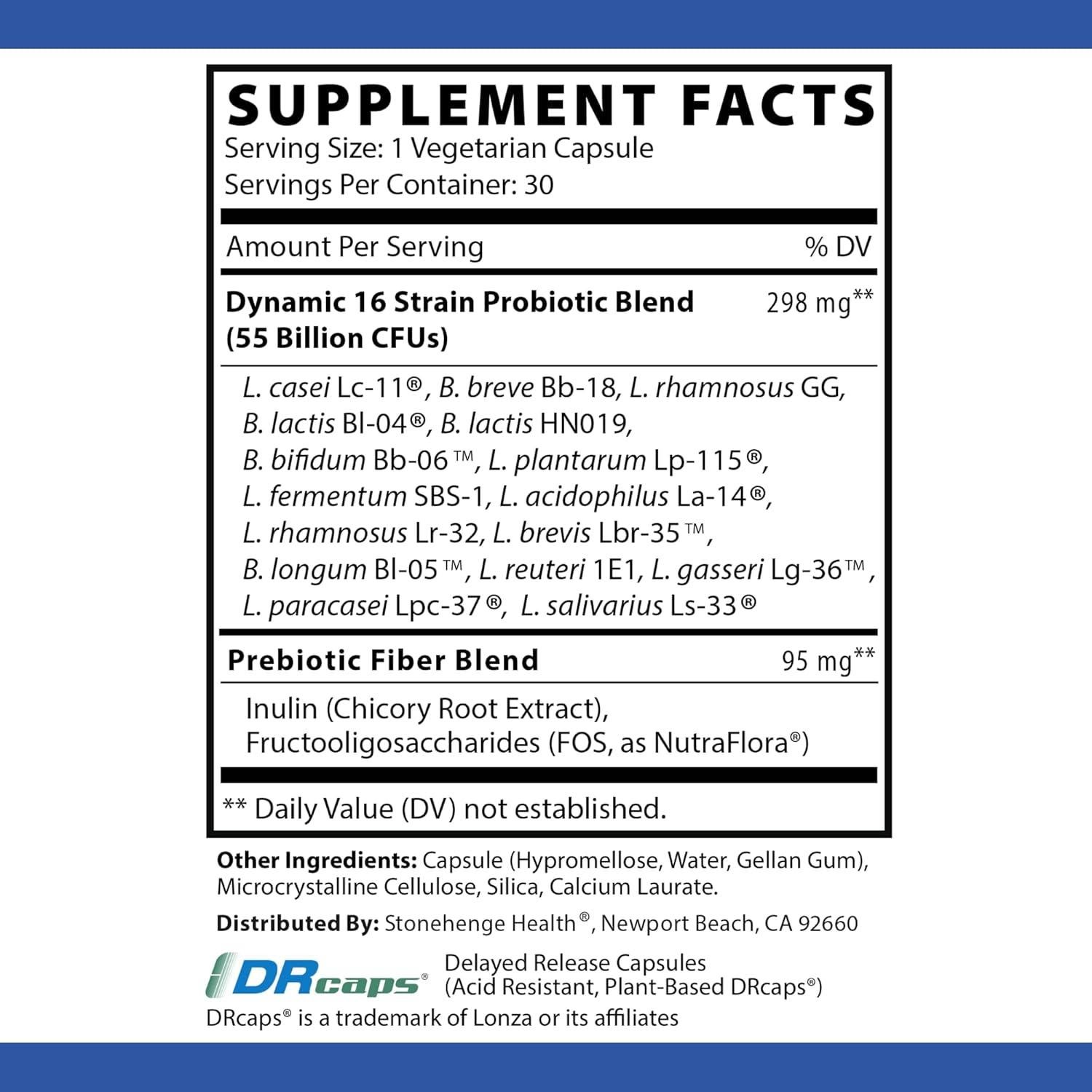 Probioticos Stonehenge Health 55 Mil Millones 16 Cepas 30 Capsulas