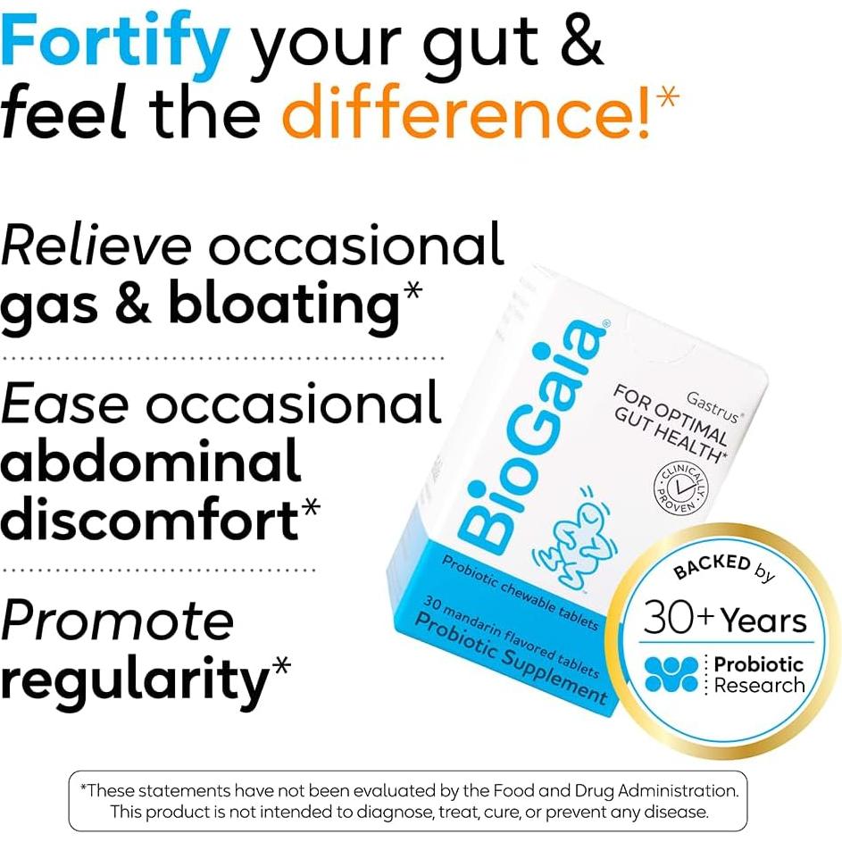 BioGaia Gastrus Probiótico Masticable 30 Unidades - Salud Intestinal
