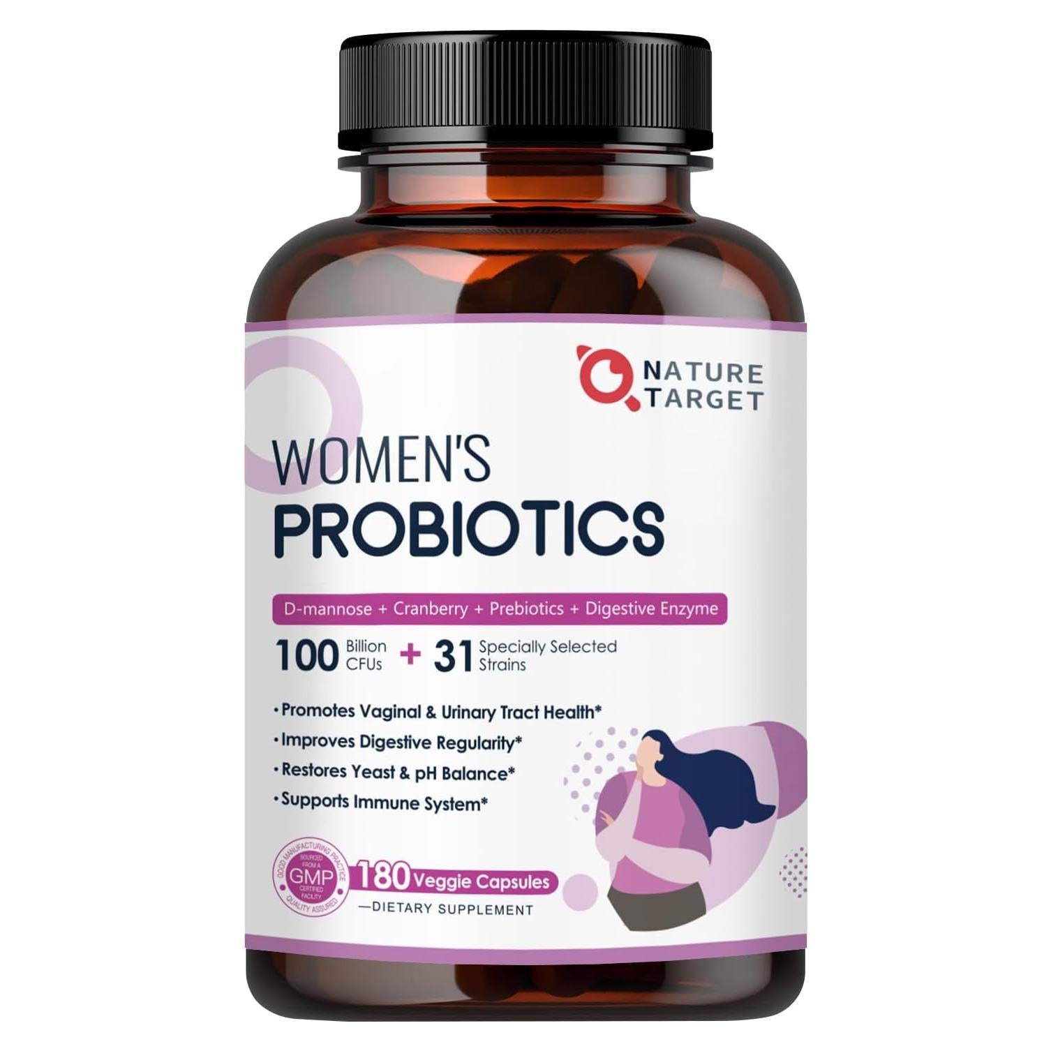 Probioticos para Mujeres Nature Target 180 Caps 100 Mil CFUs