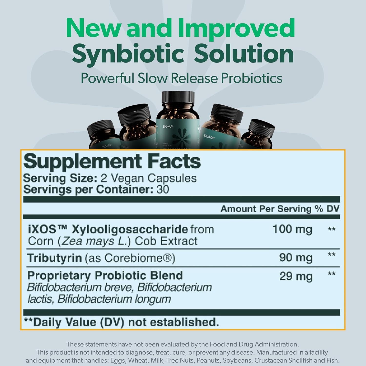 Probióticos Bioma - Salud Digestiva Vegana 60 Cápsulas