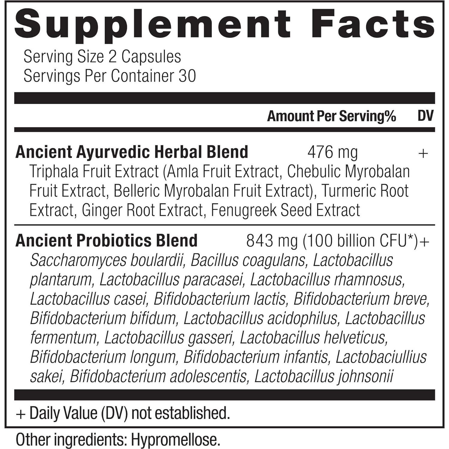 Probioticos Antiguos Nutrición Antigua 60 Cápsulas 100 Mil Millones CFU