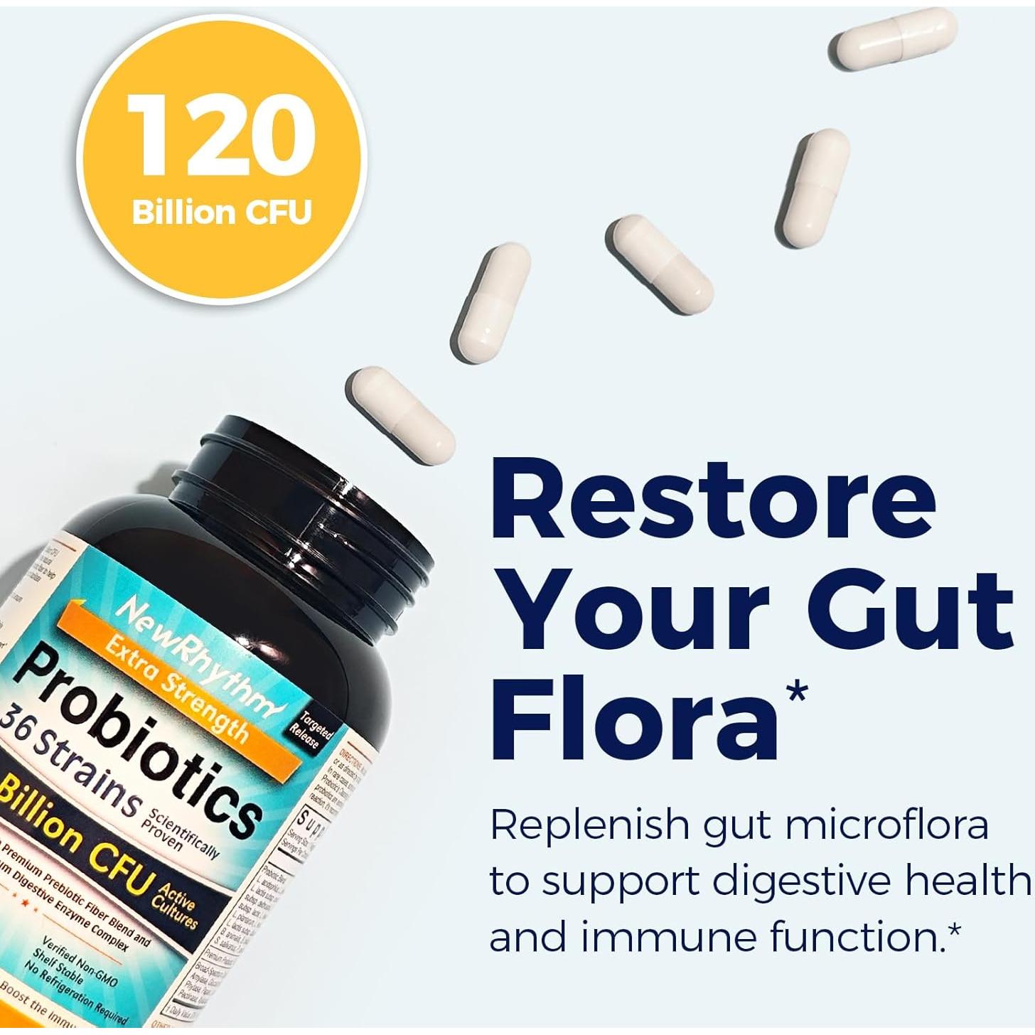 Probioticos NewRhythm 120 Mil Millones CFU 36 Cepas 30ct