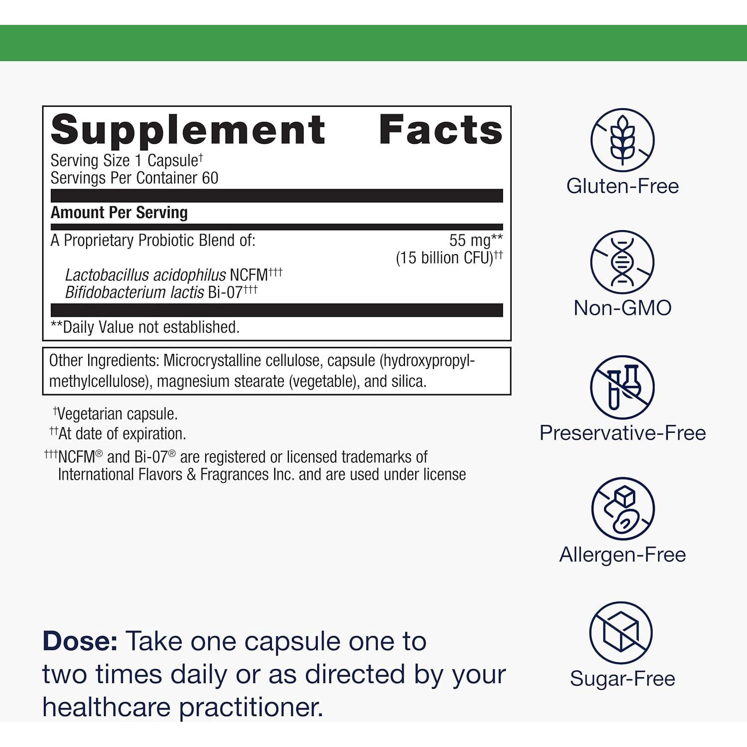 Metagenics UltraFlora Probiótico 60 cápsulas - Salud Digestiva