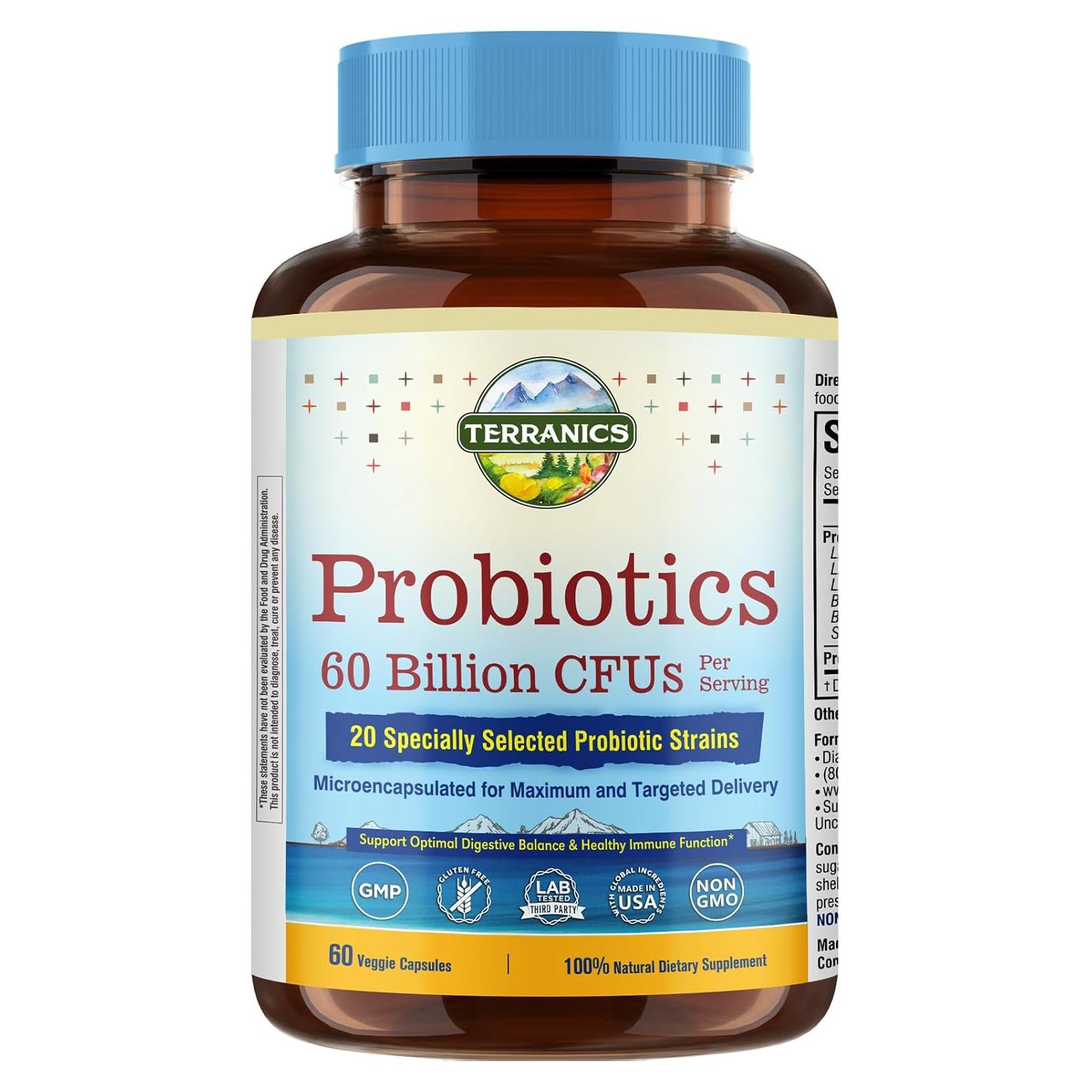 Terranics Probioticos 60 Mil Millones CFU 20 Cepas 60 Capsulas
