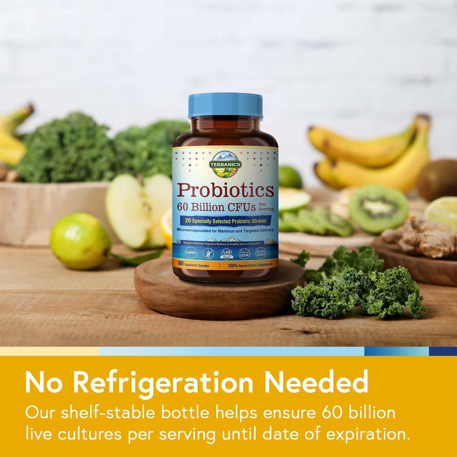 Terranics Probioticos 60 Mil Millones CFU 20 Cepas 60 Capsulas