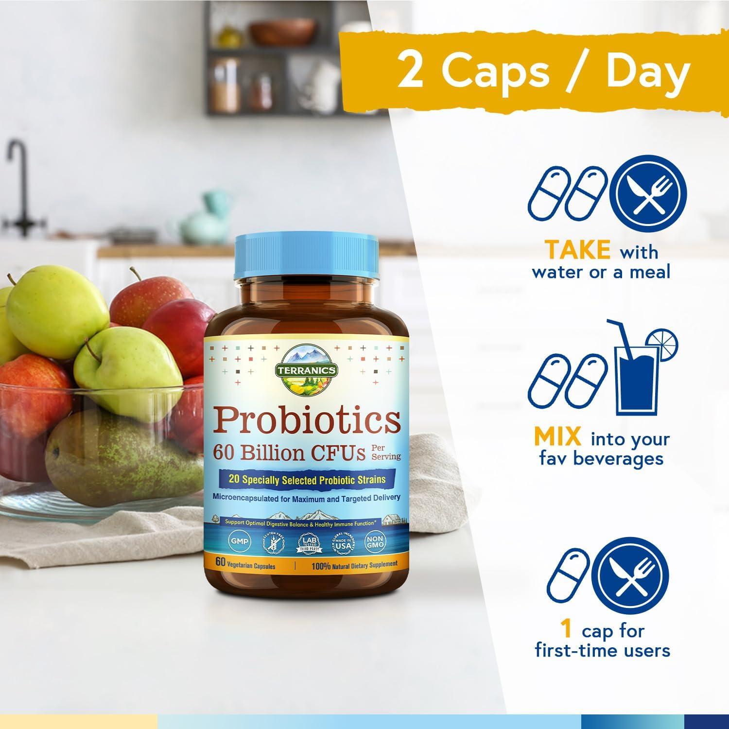 Terranics Probioticos 60 Mil Millones CFU 20 Cepas 60 Capsulas