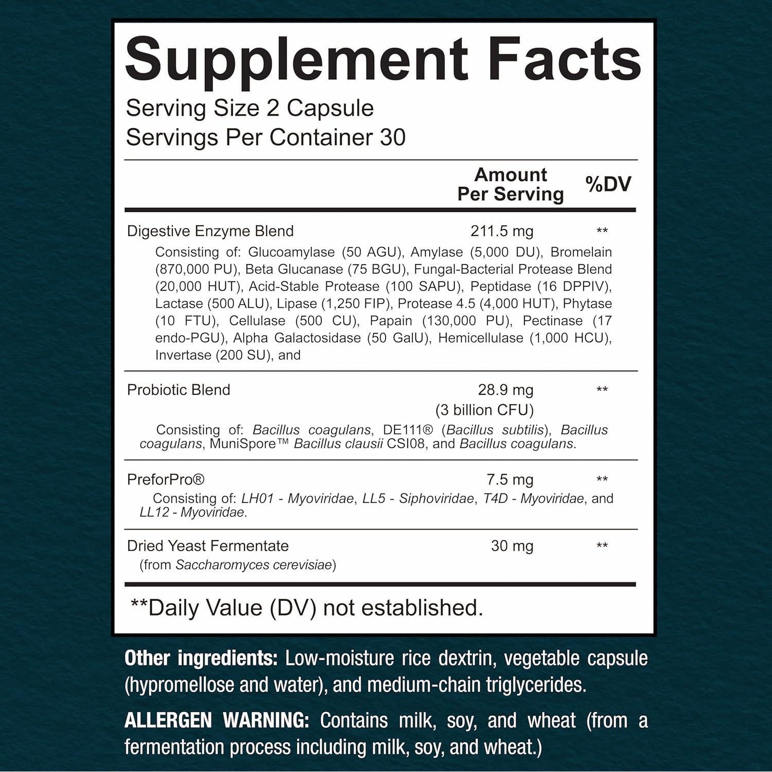 Suplemento Probiotico 4 en 1 Sunergetic - 60 Cápsulas