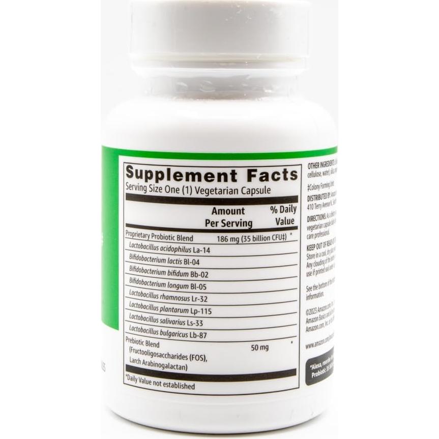 Probiotico Amazon Basics 35 Mil Millones CFU 30 Cápsulas Vegetarianas