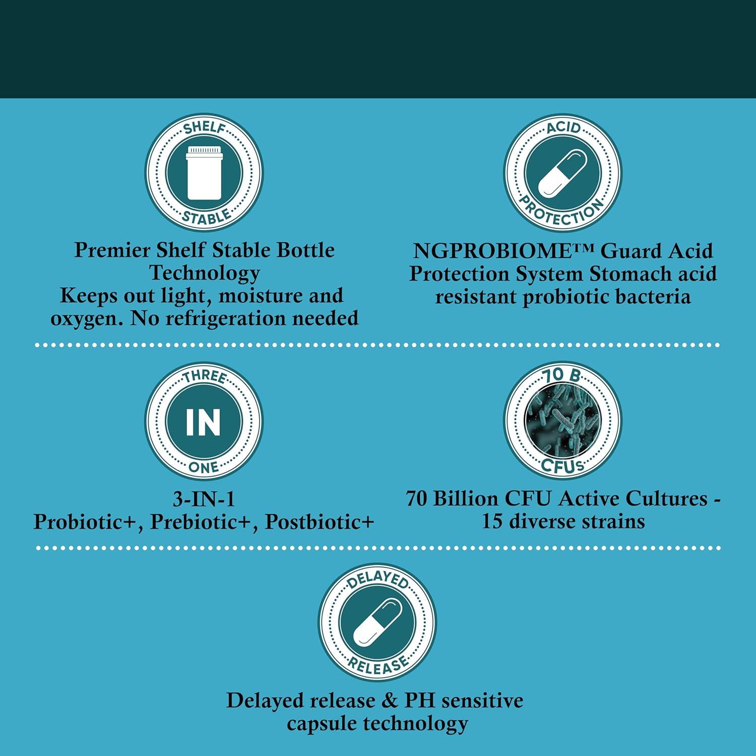 Probioticos NaturaLife Labs 70 Mil Millones CFU 30 Cápsulas Veganas